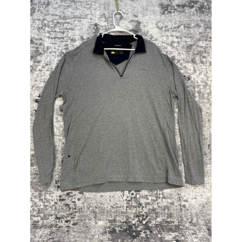 Eddie Bauer Travex 1/4 zip Pullover TXL XLT Gray Heathered Performance Shirt